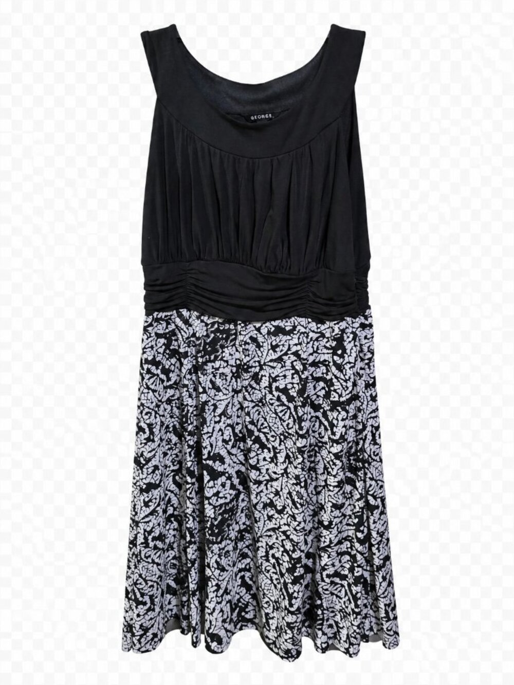 George Black & White Midi Dress Sleeveless